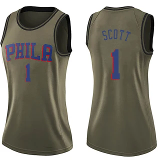 Women's Mike Scott Philadelphia 76ers Green Swingman Salute to Service Jersey