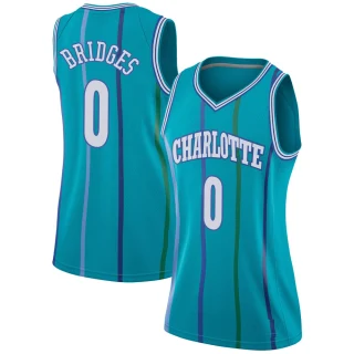 Women's Miles Bridges Charlotte Hornets Aqua Swingman Jordan Brand Hardwood Classics Jersey