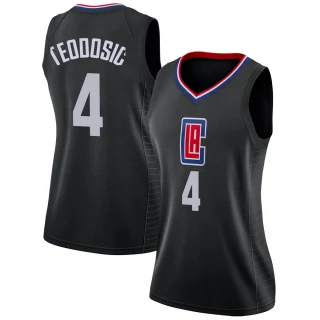 Women's Milos Teodosic Los Angeles Clippers Black Swingman Jersey - Statement Edition