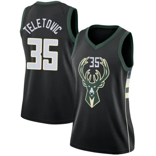 Women's Mirza Teletovic Milwaukee Bucks Black Swingman Jersey - Statement Edition