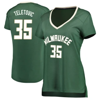 Women's Mirza Teletovic Milwaukee Bucks Green Fast Break Jersey - Icon Edition