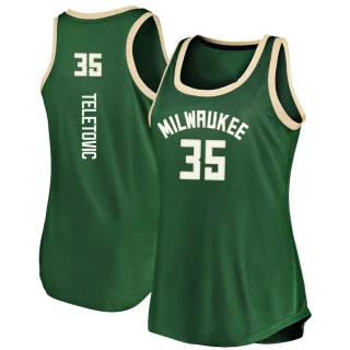Women's Mirza Teletovic Milwaukee Bucks Green Fast Break Tank Jersey - Icon Edition