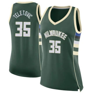 Women's Mirza Teletovic Milwaukee Bucks Green Swingman Jersey - Icon Edition
