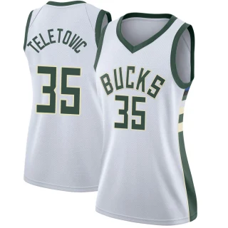 Women's Mirza Teletovic Milwaukee Bucks White Swingman Jersey - Association Edition