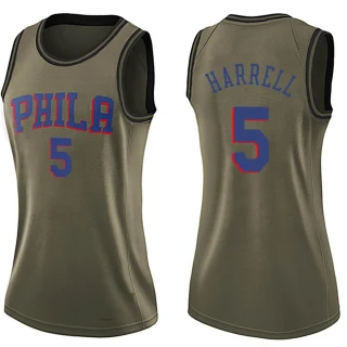 Women's Montrezl Harrell Philadelphia 76ers Green Swingman Salute to Service Jersey