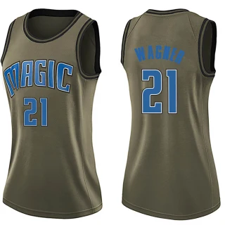 Women's Moritz Wagner Orlando Magic Green Swingman Salute to Service Jersey