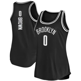 Women's Moses Brown Brooklyn Nets Black Fast Break Tank Jersey - Icon Edition
