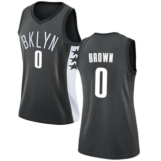 Women's Moses Brown Brooklyn Nets Brown Swingman Gray Jersey - Statement Edition