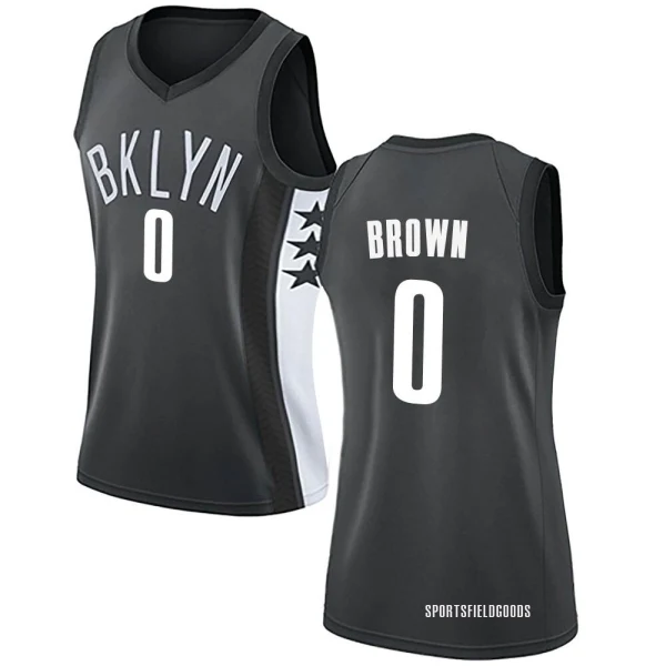 Women's Moses Brown Brooklyn Nets Brown Swingman Gray Jersey - Statement Edition