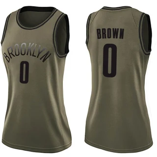 Women's Moses Brown Brooklyn Nets Green Swingman Salute to Service Jersey