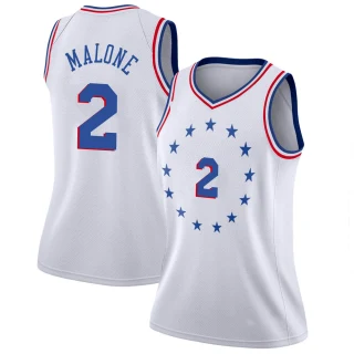 Women's Moses Malone Philadelphia 76ers White Swingman 2018/19 Jersey - Earned Edition