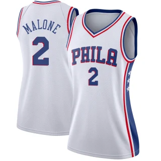 Women's Moses Malone Philadelphia 76ers White Swingman Jersey - Association Edition