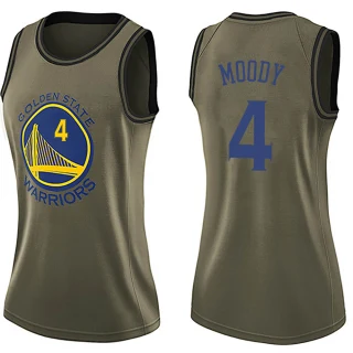 Women's Moses Moody Golden State Warriors Gold Swingman Green Salute to Service Jersey