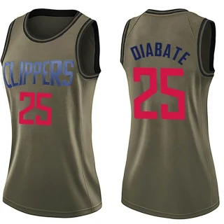Women's Moussa Diabate Los Angeles Clippers Green Swingman Salute to Service Jersey