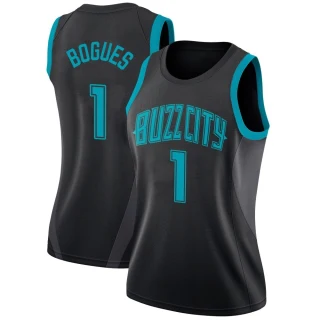 Women's Muggsy Bogues Charlotte Hornets Black Swingman Jordan Brand 2018/19 Jersey - City Edition