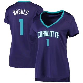 Women's Muggsy Bogues Charlotte Hornets Purple Fast Break Jersey - Statement Edition