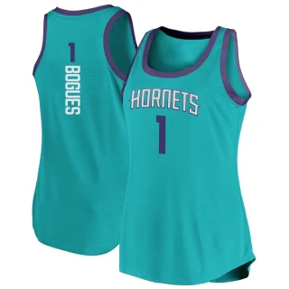 Women's Muggsy Bogues Charlotte Hornets Teal Fast Break Tank Jersey - Icon Edition