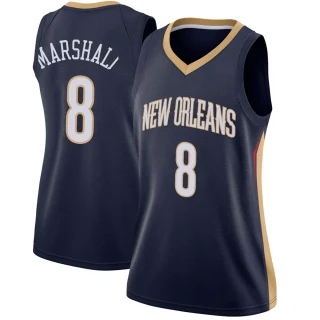 Women's Naji Marshall New Orleans Pelicans Navy Swingman Jersey - Icon Edition