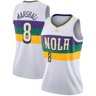 Women's Naji Marshall New Orleans Pelicans White Swingman 2018/19 Jersey - City Edition