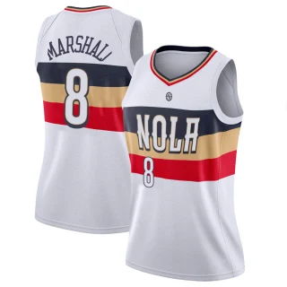 Women's Naji Marshall New Orleans Pelicans White Swingman 2018/19 Jersey - Earned Edition