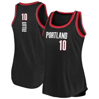 Women's Nassir Little Portland Trail Blazers Black Fast Break 2020/21 Tank Jersey - Icon Edition
