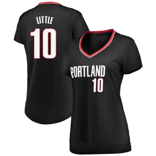 Women's Nassir Little Portland Trail Blazers Black Fast Break Jersey - Icon Edition