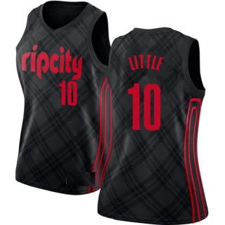 Women's Nassir Little Portland Trail Blazers Black Swingman Jersey - City Edition