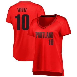 Women's Nassir Little Portland Trail Blazers Red Fast Break Jersey - Statement Edition