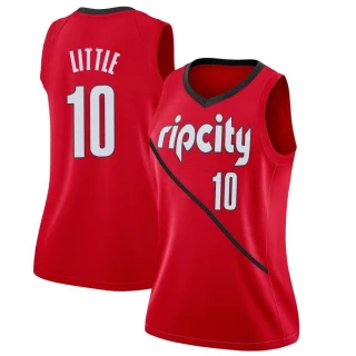 Women's Nassir Little Portland Trail Blazers Red Swingman 2018/19 Jersey - Earned Edition