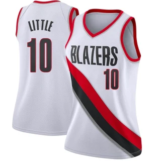 Women's Nassir Little Portland Trail Blazers White Swingman Jersey - Association Edition
