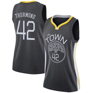 Women's Nate Thurmond Golden State Warriors Gold Swingman Black Jersey - Statement Edition1