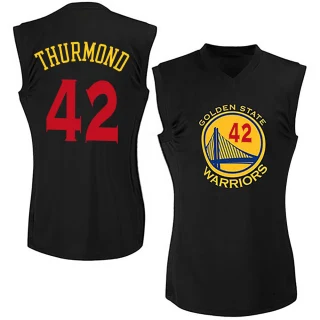 Women's Nate Thurmond Golden State Warriors Gold Swingman Black New Fashion Jersey