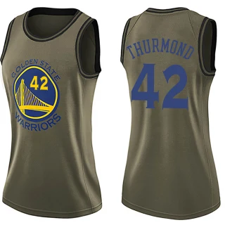Women's Nate Thurmond Golden State Warriors Gold Swingman Green Salute to Service Jersey