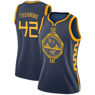 Women's Nate Thurmond Golden State Warriors Gold Swingman Navy 2018/19 Jersey - City Edition