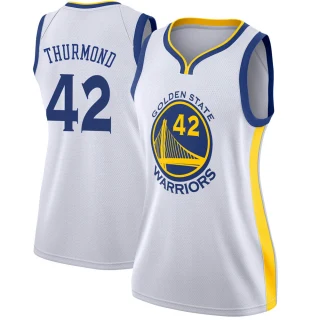 Women's Nate Thurmond Golden State Warriors Gold Swingman White Jersey - Association Edition