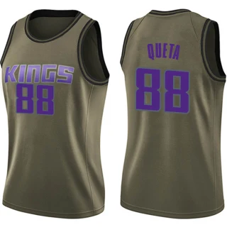 Women's Neemias Queta Sacramento Kings Green Swingman Salute to Service Jersey