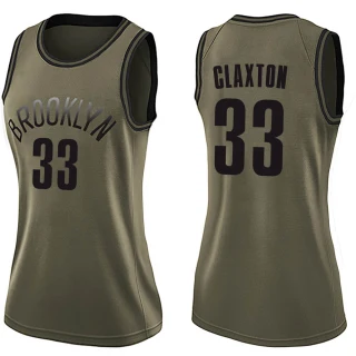 Women's Nic Claxton Brooklyn Nets Green Swingman Salute to Service Jersey