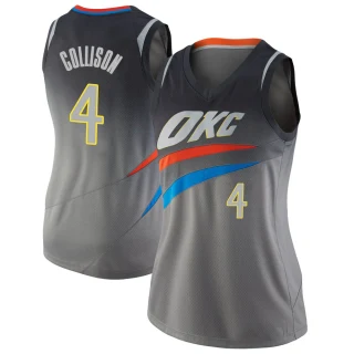 Women's Nick Collison Oklahoma City Thunder Gray Swingman Jersey - City Edition