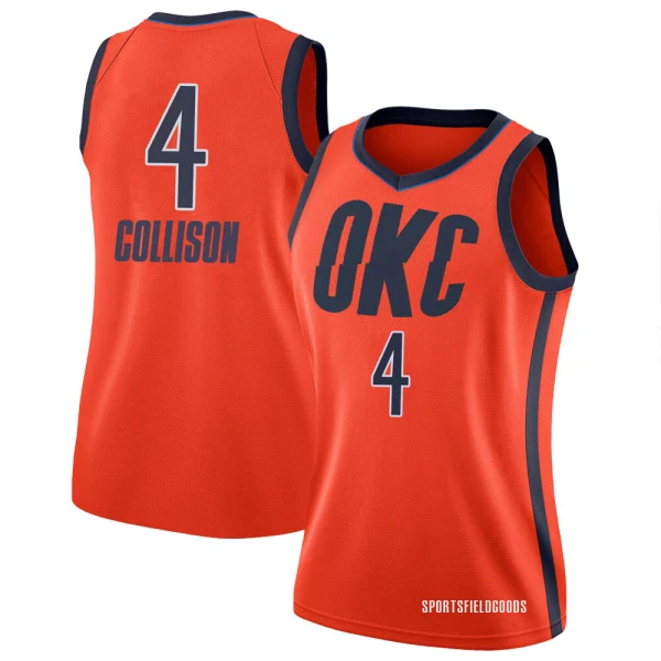 Women's Nick Collison Oklahoma City Thunder Orange Swingman 2018/19 Jersey - Earned Edition