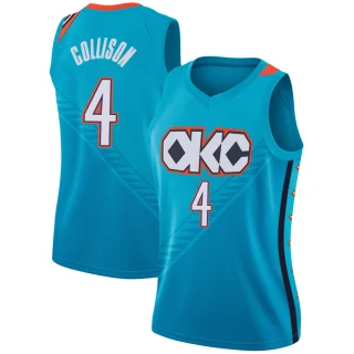 Women's Nick Collison Oklahoma City Thunder Swingman Turquoise 2018/19 Jersey - City Edition