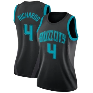 Women's Nick Richards Charlotte Hornets Black Swingman Jordan Brand 2018/19 Jersey - City Edition