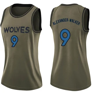 Women's Nickeil Alexander-Walker Minnesota Timberwolves Green Swingman Salute to Service Jersey