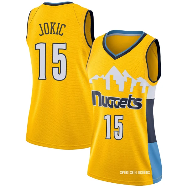 Women's Nikola Jokic Denver Nuggets Yellow Swingman Jersey - Statement Edition