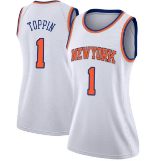 Women's Obi Toppin New York Knicks White Swingman Jersey - Association Edition