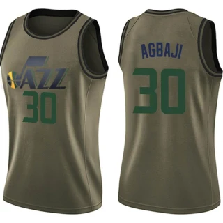 Women's Ochai Agbaji Utah Jazz Green Swingman Salute to Service Jersey