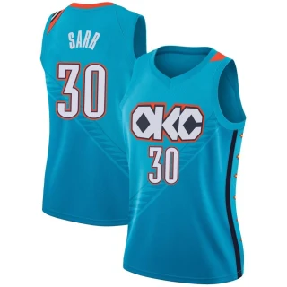 Women's Olivier Sarr Oklahoma City Thunder Swingman Turquoise 2018/19 Jersey - City Edition