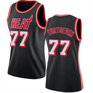 Women's Omer Yurtseven Miami Heat Black Swingman Fashion Hardwood Classics Jersey