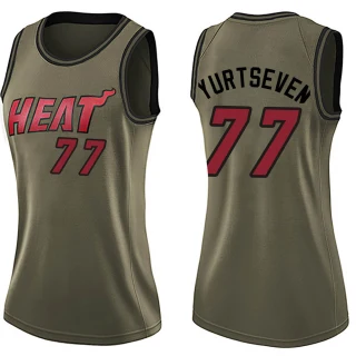 Women's Omer Yurtseven Miami Heat Green Swingman Salute to Service Jersey
