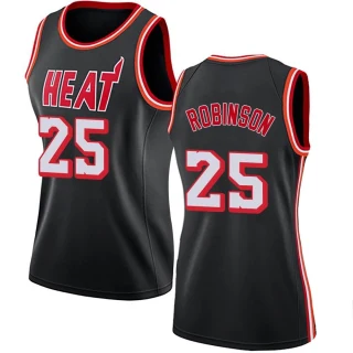 Women's Orlando Robinson Miami Heat Black Swingman Fashion Hardwood Classics Jersey