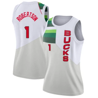 Women's Oscar Robertson Milwaukee Bucks White Swingman 2018/19 Jersey - Earned Edition